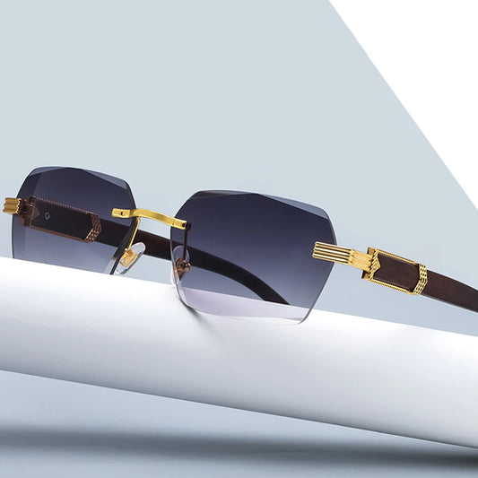2022 Luxury Brand Designer Square Rimless Sunglasses Women Men Fashion Vintage Popular Travel Sun Glasses Metal Shades