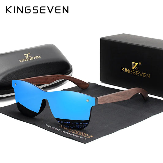 2023 Luxury Walnut Wood Sunglasses Polarized Wooden Brand Designer Rimless Mirrored Square Sun Glasses for Women/Men